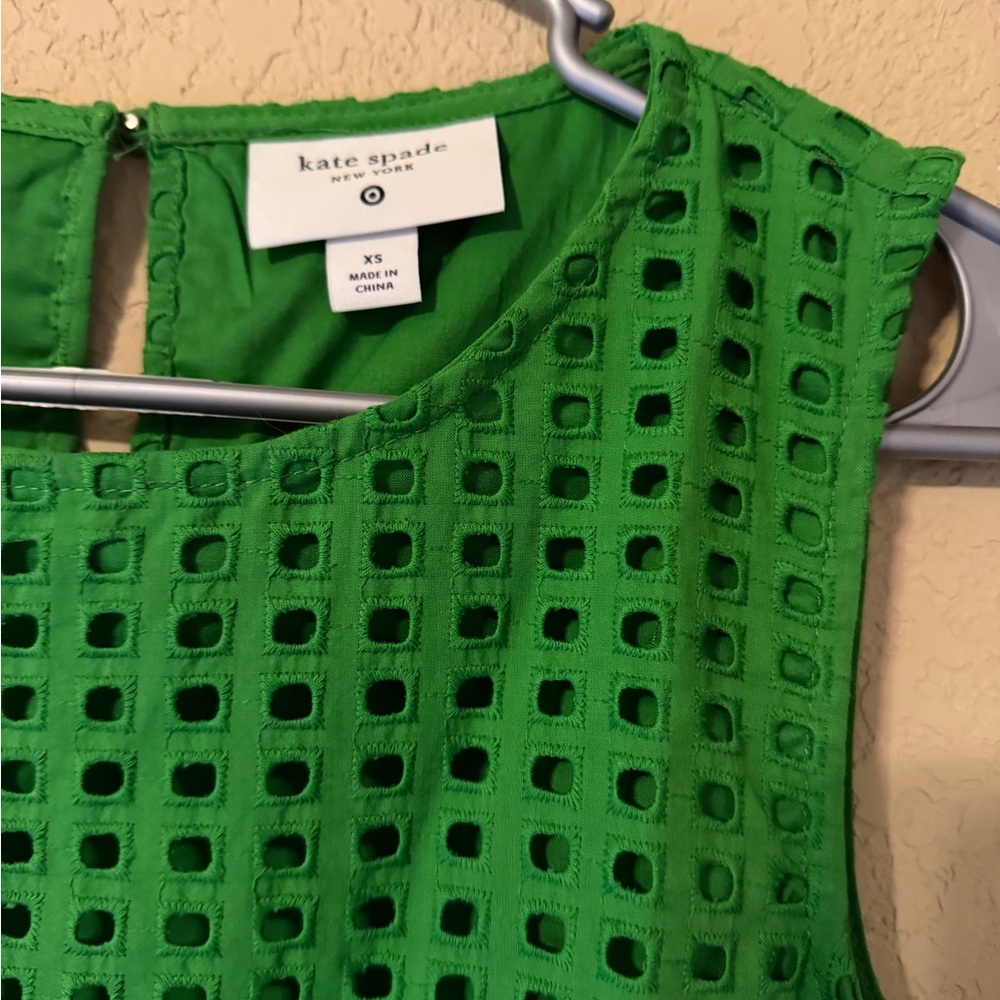 Target x Kate Spade Green Eyelet Shell Top | XS - Picture 3 of 6